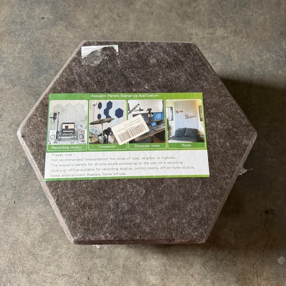 Zhermao Other - ZHERMAO Acoustic Panels Hexagon Sound Proofing Wall Tiles Studio Foam‎ Brown 12